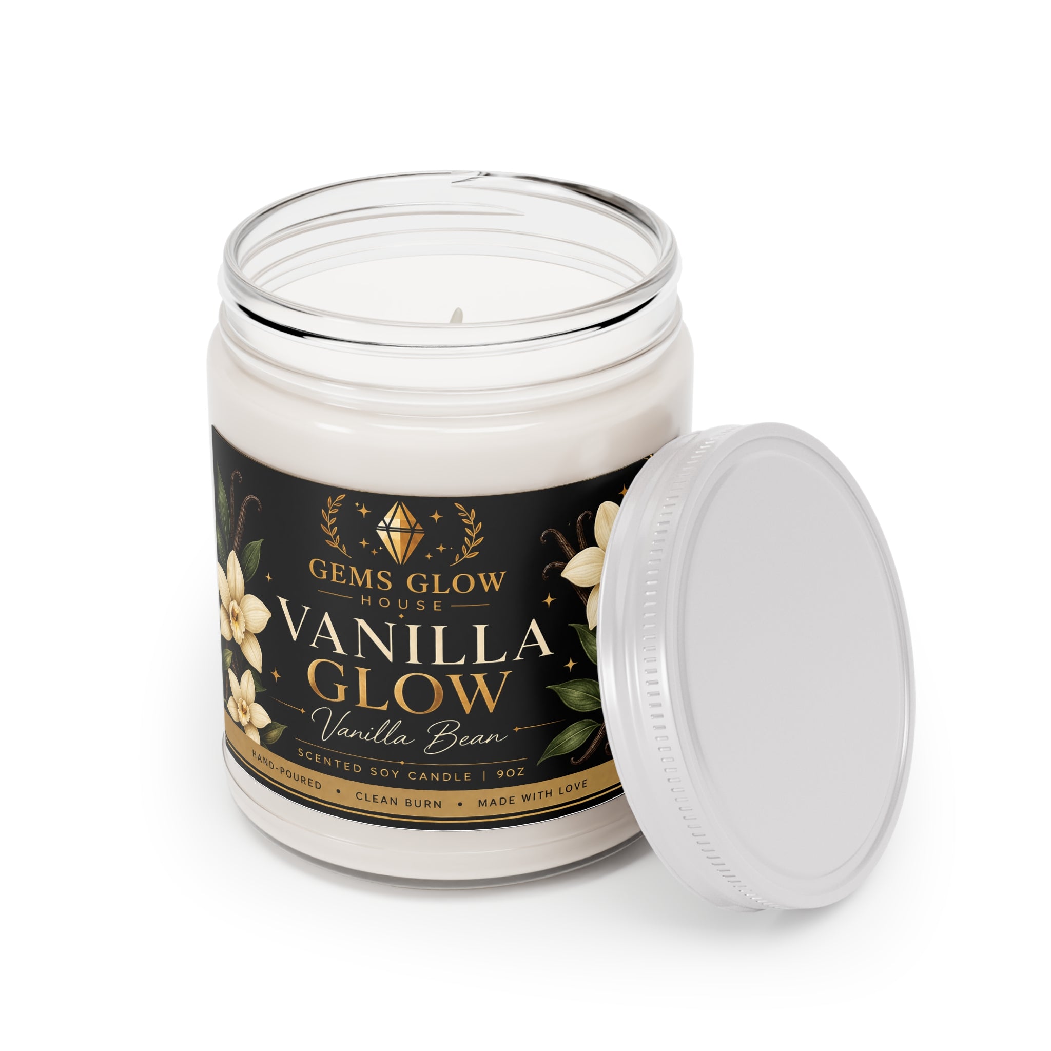Vanilla Glow Candle – Warm Vanilla Bean Scent
